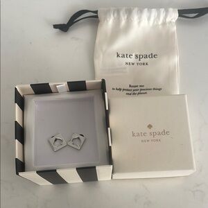 EUC-Kate Spade Silver Heart Earrings